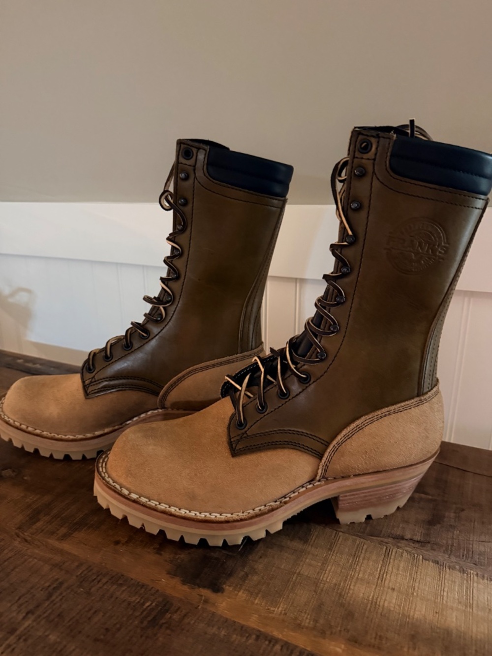 FRANK'S BOOTS HANDMADE LOGGER / WORK BOOTS - MEN'S 7E - LIKE NEW - Picture 3 of 8
